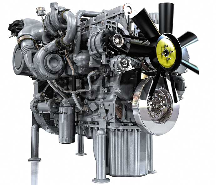 Stage IIIB / 1206E sorozatú turbófeltöltős, 6,6 literes Perkins motor
